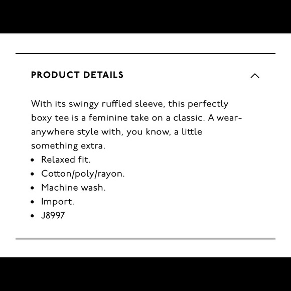 NWT Madewell Ruffle Sleeve Tee - Picture 2 of 2